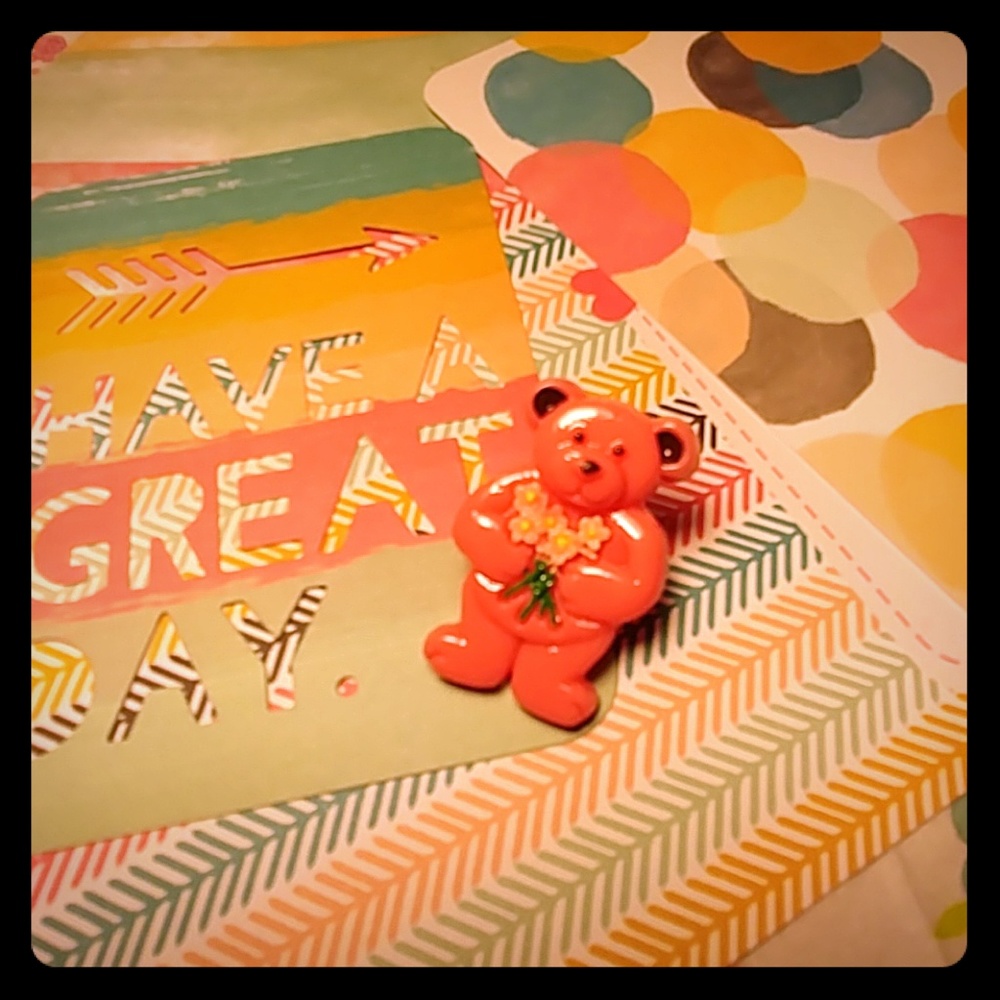 Grateful Pink Bear Pin